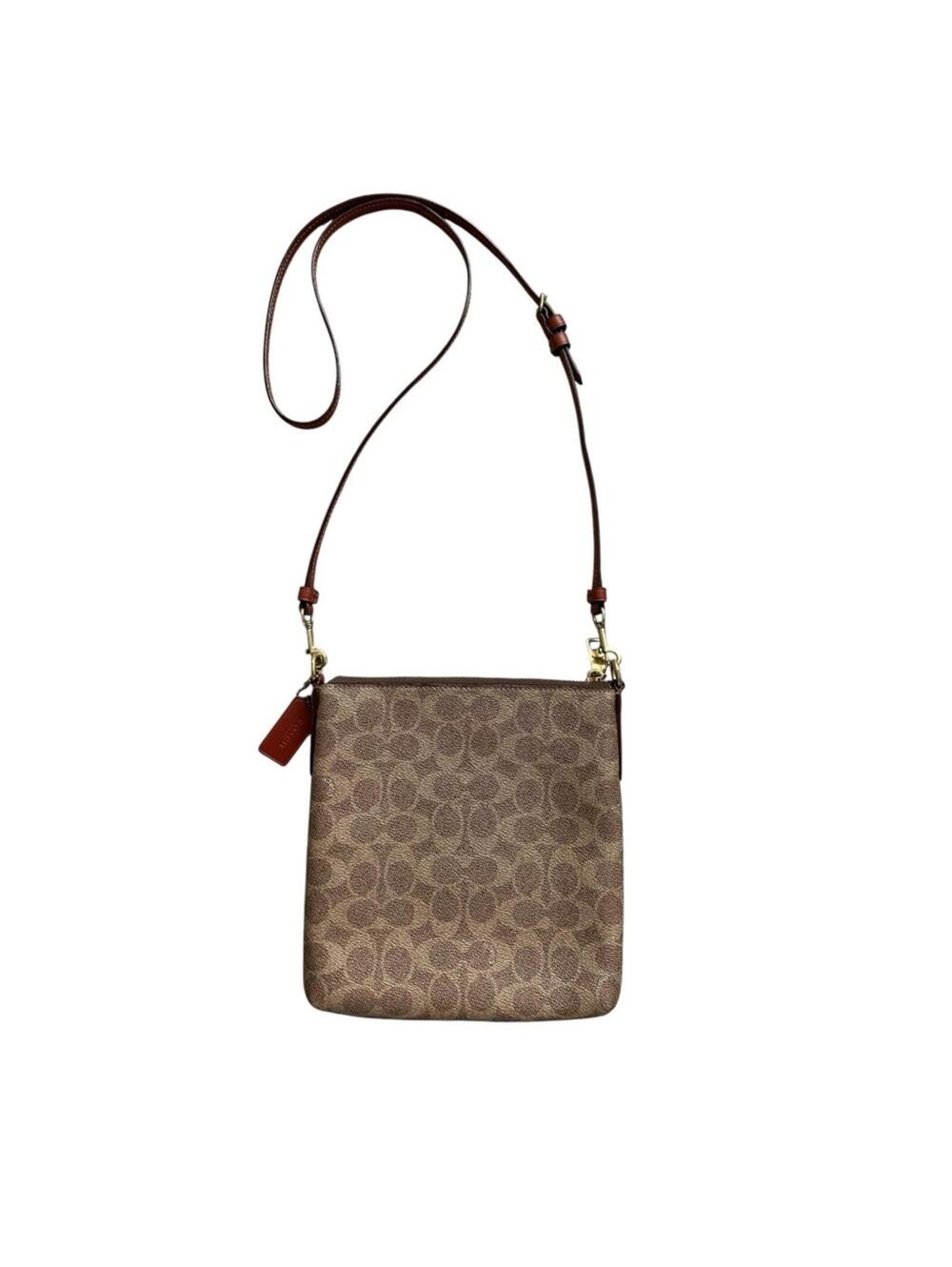 Coach Kitt Messenger Crossbody in Brown Colorblock Signature Canvas - Picture 4 of 6